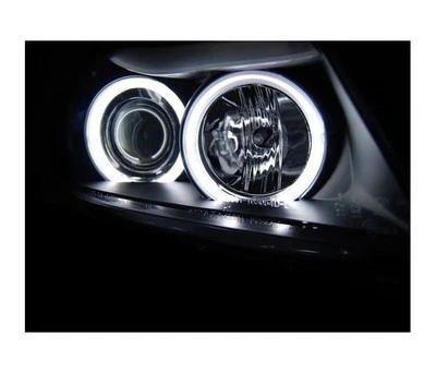 faros para BMW E90 E91 2005-2008 berlina touring ojos de ángel CCFL negro LHD Foto 3 de 3