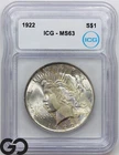 1922 Peace Dollar ICG MS 63 ** Gorgeous!