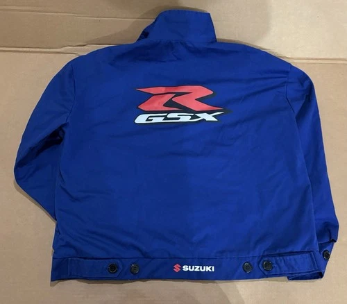 Vintage Suzuki GSX-R Mens Blue Full Zip Jacket  Size 2XL image 4