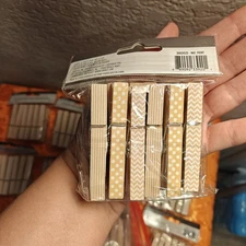 Lot of 14 Darice Wooden Clothespins 12ct Decorative Craft Clips 2.83"