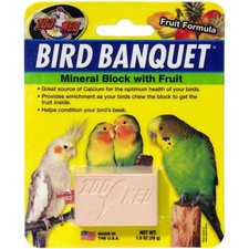 Fruit Bird Banquet Block Small for Parakeets Cockatiels Lovebirds Finches