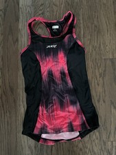 ZOOT Womens Small Performance Tri Top Racerback Black Waves Triathlon Shirt S