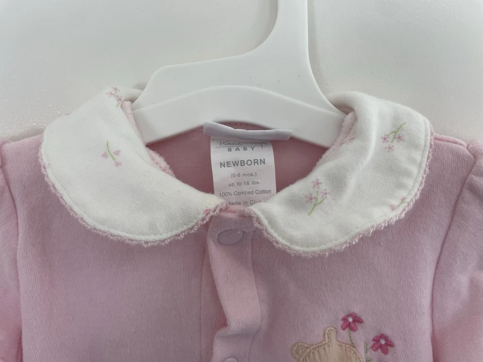 Rene Rofe Bebé Niñas Lindo Oso Difuso Floral A Presión Vestido para Dormir Rosa Nuevo en Caja 0-6M Foto 3 de 4