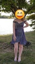 Silver Formal Homecoming/ Prom dress Size 8