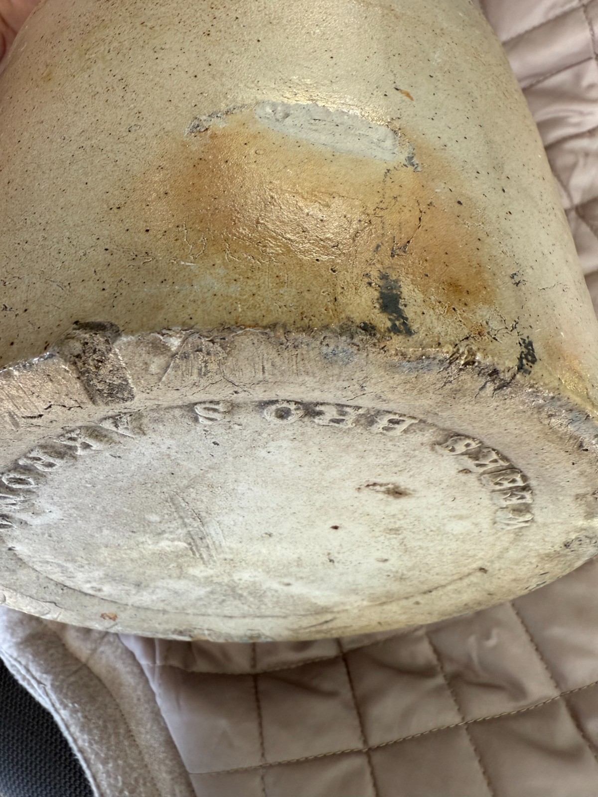 Weeks Bros Akron Ohio Stoneware Crock Jar Antique Salt Glaze Pottery 9"