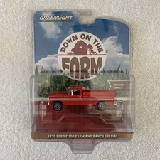 Greenlight red 1970 Ford F100 farm and ranch special pick up truck new 1/64