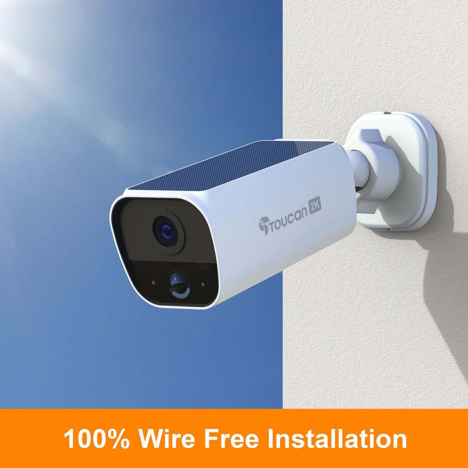 Toucan&reg; S5 Wireless 2K Solar Security Camera &ndash; No Monthly Fee Required