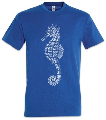 Sea Horse II Herren T-Shirt Seepferdchen Tattoo Oldschool Sailor Nautical Star