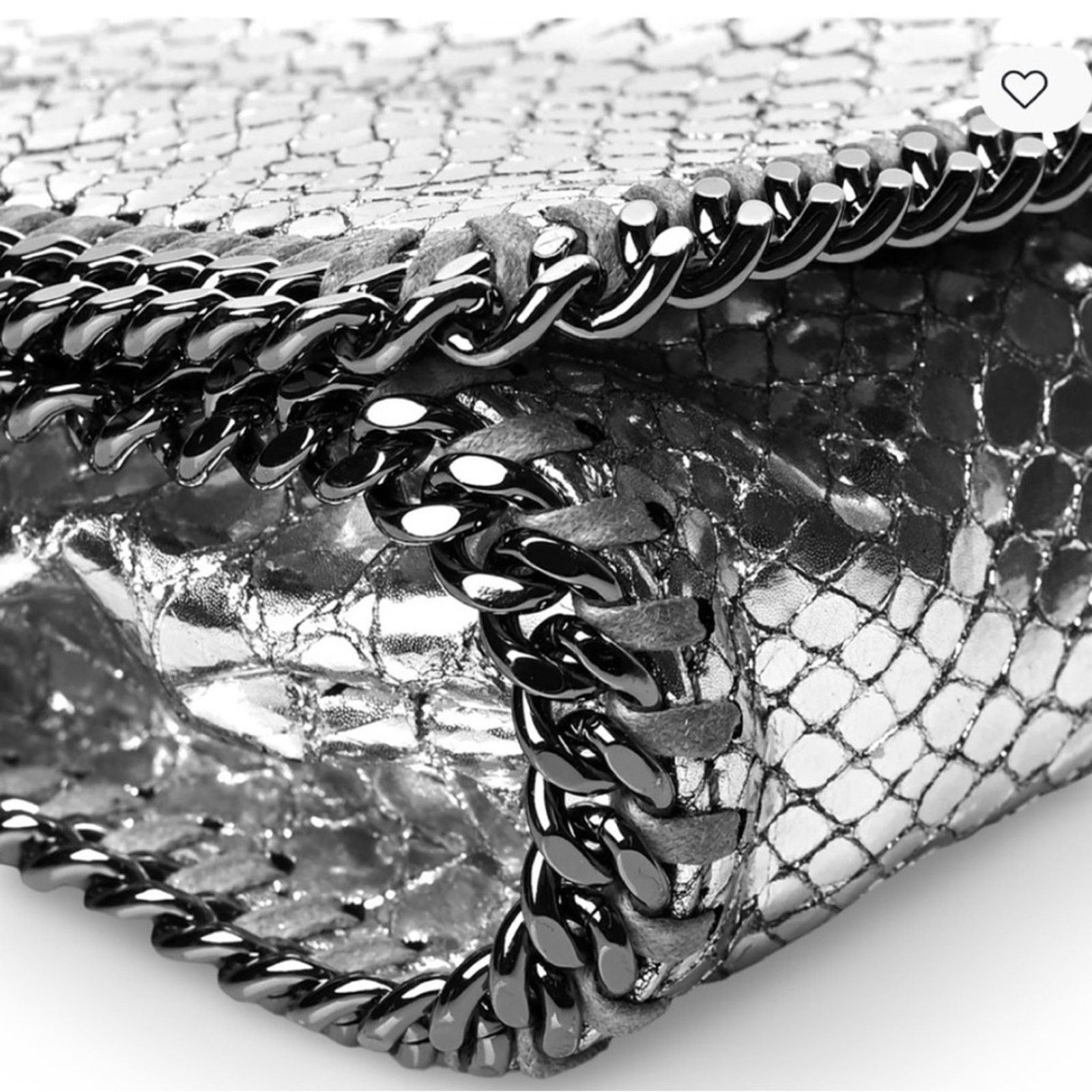 Stella McCartney Silver Python Embossed Leather F… - image 5
