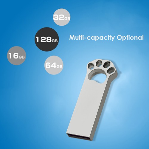 USB Flash Drive Cat Paw USB 2.0 Pendrive Zinc Alloy Jump Drive with Keyhain Hole - Afbeelding 26 van 27