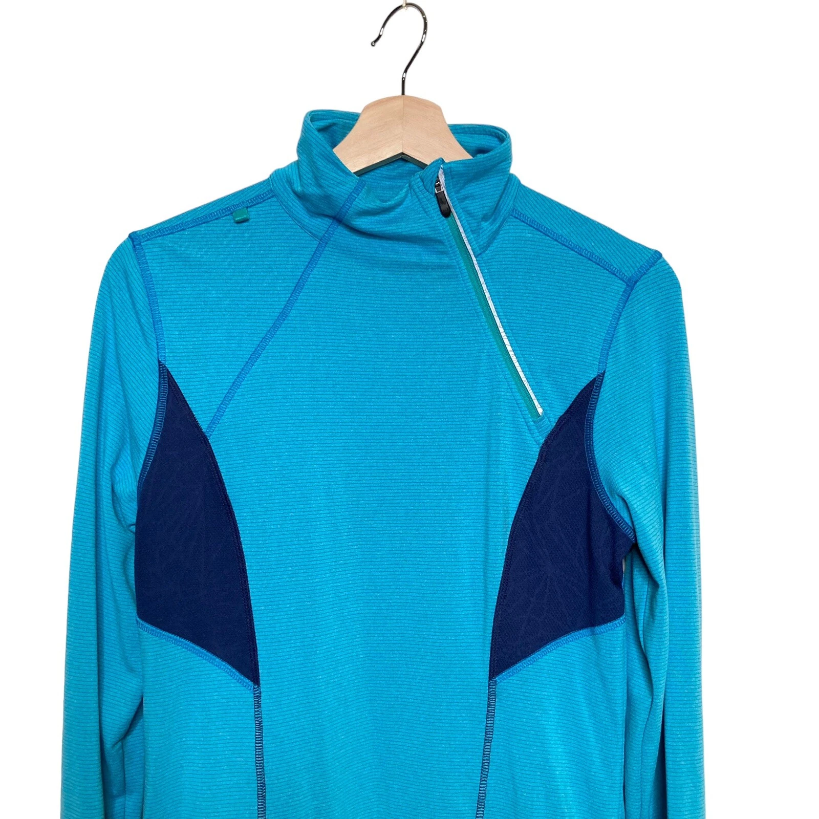 lole active slant 1/4 zip pullover wicking 4 way stretch sweatshirt