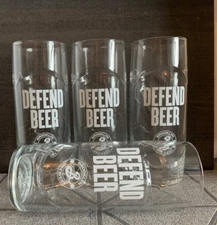 Brooklyn Brewery Defend Beer Pint Glasses  x 4 20oz Brand New CE Marked