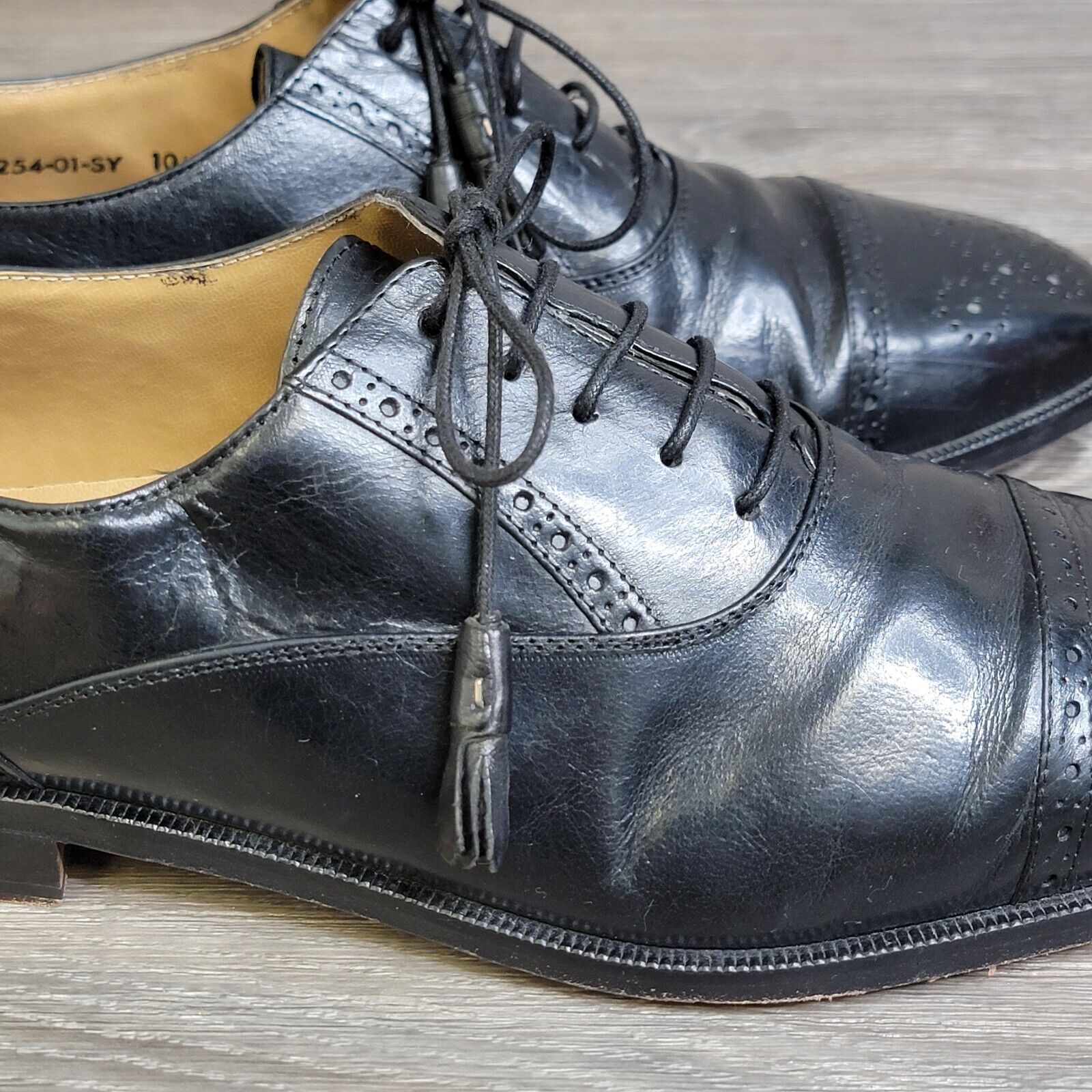 Vintage Brass Boot Oxford Dress Shoes Mens 10.5  … - image 8