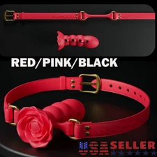 1X Adjusting Bondage Deep Throat Mouth Plug Leather Mouth Ball Mouth Gag Flirt