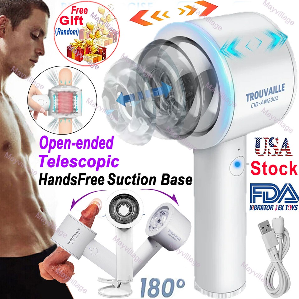 BlissStar Automatic HandsFree Telescopic Sucking Male Masturbator (Yellow, USB)