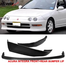 Fits 94-97 Acura Integra Hatchback Front Bumper Lip + Rear Side Apron Splitter