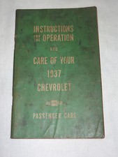 Vintage Old Car Auto 1937 Care Of Your Chevrolet Passenger Cars Book Vintage Old Car Auto 1937 Care Of Your Chevrolet Passenger Cars Book