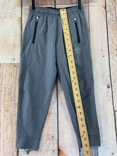 Umbro Soccer Track Jogger Pants Youth Kids Size XS 4/5 Gray Zip Legs - Picture 7 of 13