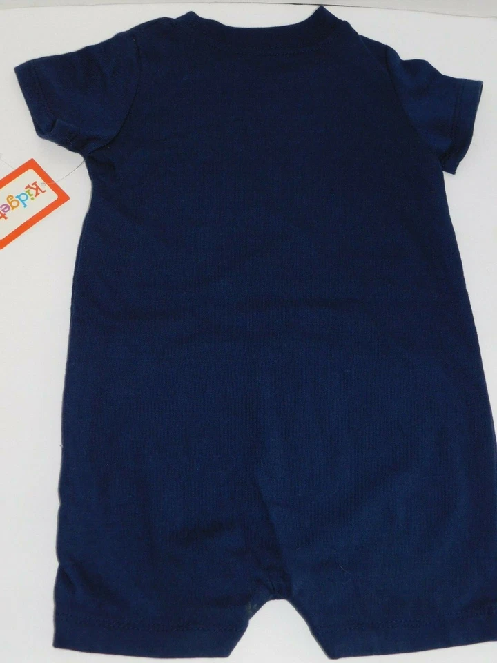 3 6 Month Infant Baby Boy Outfit Football Captain One Piece Shorts Blue - Image 4 of 4