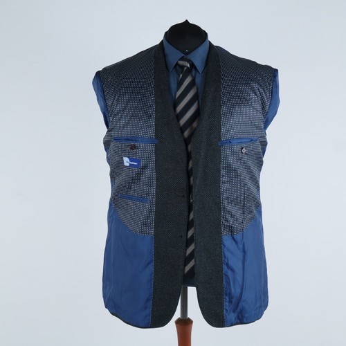 Mens Textured Blazer 50L UK Size BIG FASHION Dark Grey Sport Coat Jacket - Picture 11 of 13