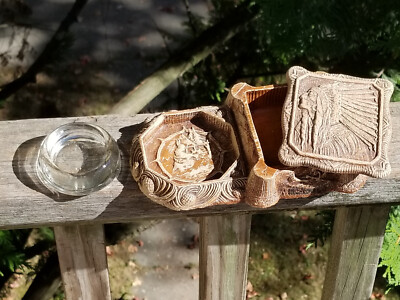 indian cigarette holder VINTAGE CIGARETTE HOLDER / ASHTRAY NATIVE AMERICAN INDIAN TRINKET BOX 7