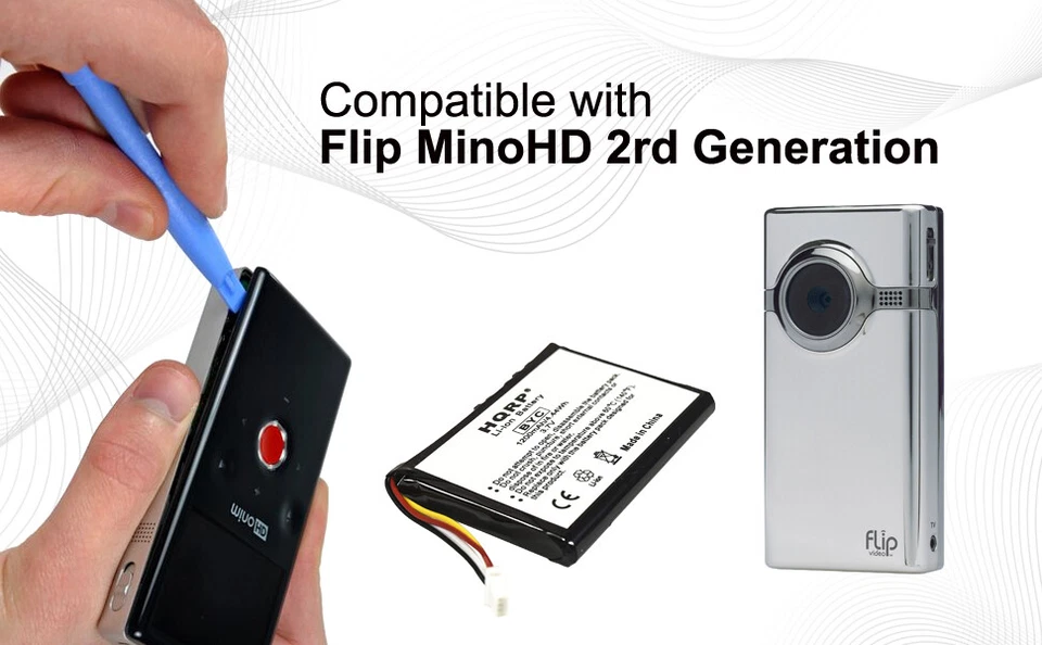 Batería para cámara de video Flip SlideHD MinoHD UltraHD Cisco PUDFVM31120B LP553450 Foto 4 de 4