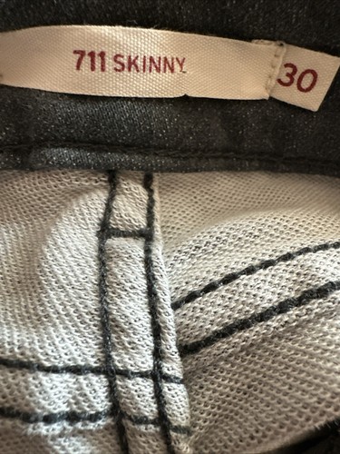 Levis 711 Skinny Jeans Women Size 30 (31x29) Gray White Tab Stretch Nice - Picture 8 of 8