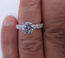 18K Gold Diamond Engagement Ring Center 1.12 Carat I-VS2 Value 15,950