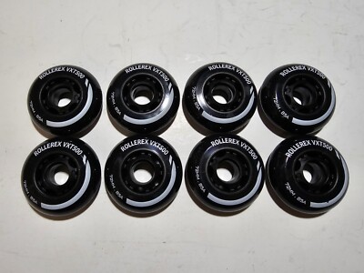 Rollerex VXT500 Inline Skate Replacement Wheels Black 72mm  85A 8 Wheels
