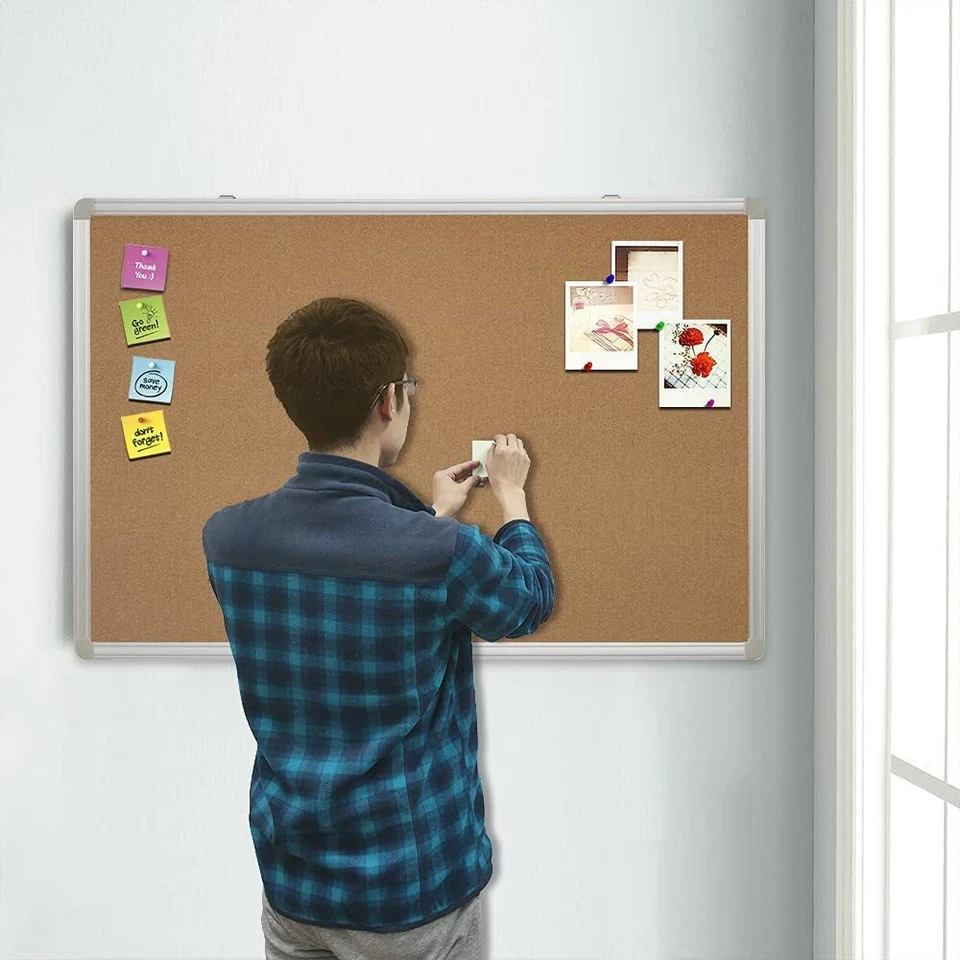 Hand in Hand Premium Aluminium Frame Corkboard Pinboard Notice 900x600mm - image 2 of 4