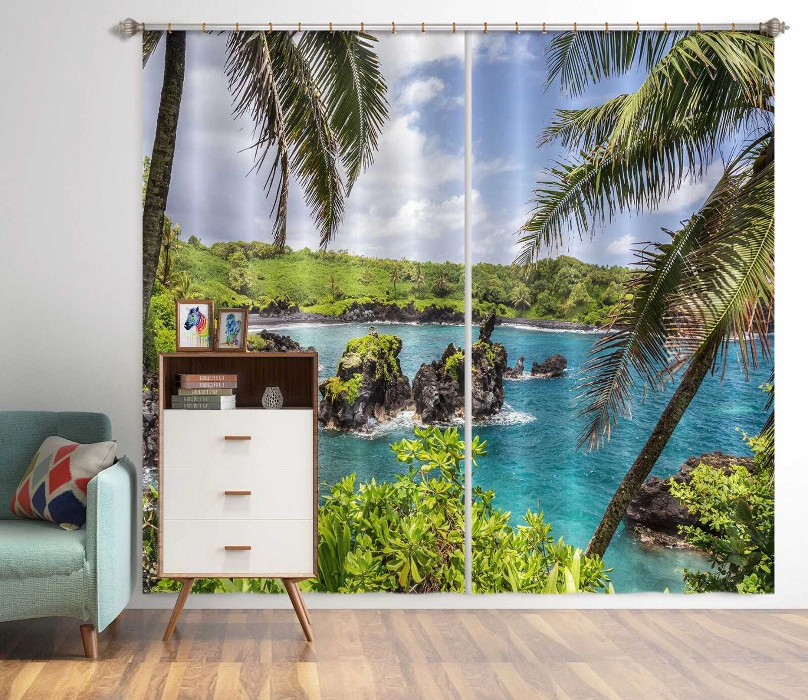 3D Blue Lake ZHUB4921 Photo Curtain Window Blockout Fabric Vera 2023