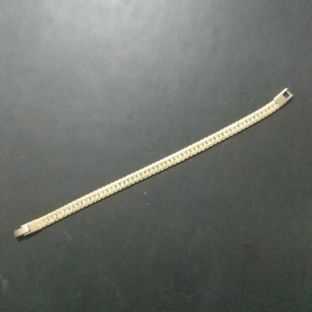 Gold Tone Flat Chain Link Statement Bracelet - image 2