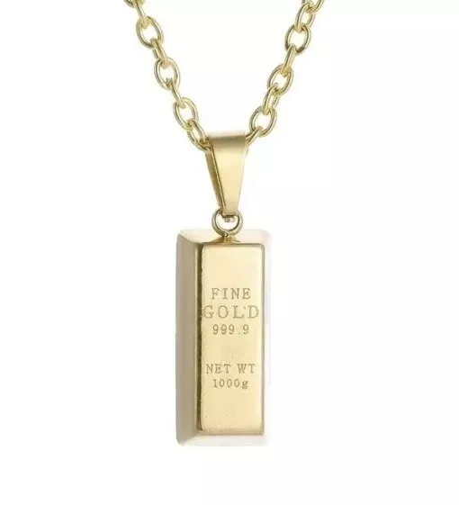 Gold on sale bullion necklace