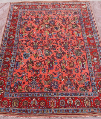 Antique 1900s Kurdish Bijarr Silk & Wool 5' x 7' Hand Knotted Wool Rare Rug