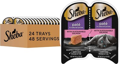 Sheba Perfect Portions Wet Cat Food Pate With Sustainable Salmon, 2.6 oz. Twin-P