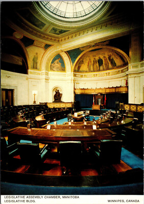 Legislative Assembly Chamber Manitoba 1970s Vintage Postcard Government Laws