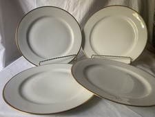 4 - Theodore Haviland Limoges France Gold Trim Dinner Plates 10"