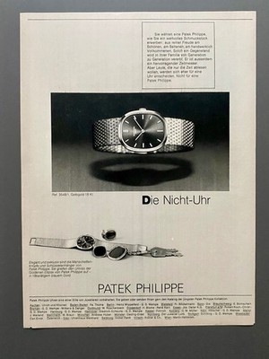 Die Nicht-Uhr Patek Philippe Ref. 3548/1 Ellipse 1976 Vintage Ad Werbung Reklame