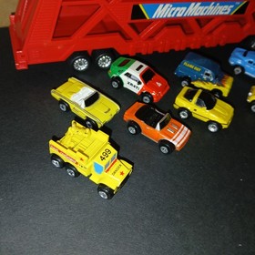 Vintage Galoob Micro Machines Semi Truck Car Hauler Filled With Cars
