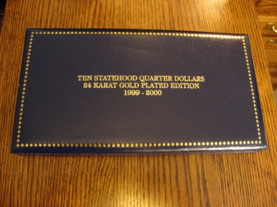 Cased Ten (10) Statehood Quarter Dollars 24kt Gold Plated Edition 1999-2000 - Image 2 of 4