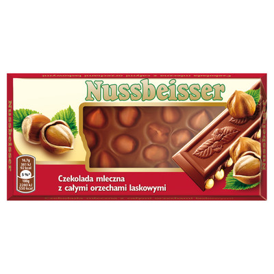 5903189076314 Nussbeisser Czekolada mleczna z całymi orzechami laskowymi 100 g M