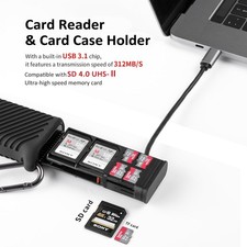 High-Speed 2-in-1 Card Reader USB 3.1 Type-C SD 4.0/Micro SD Card Reader Holder