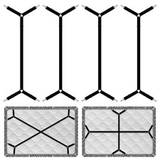 4 Pcs Sheet Straps, Adjustable Mattress Sheet Clips,Fitted Sheet Straps Keepi...