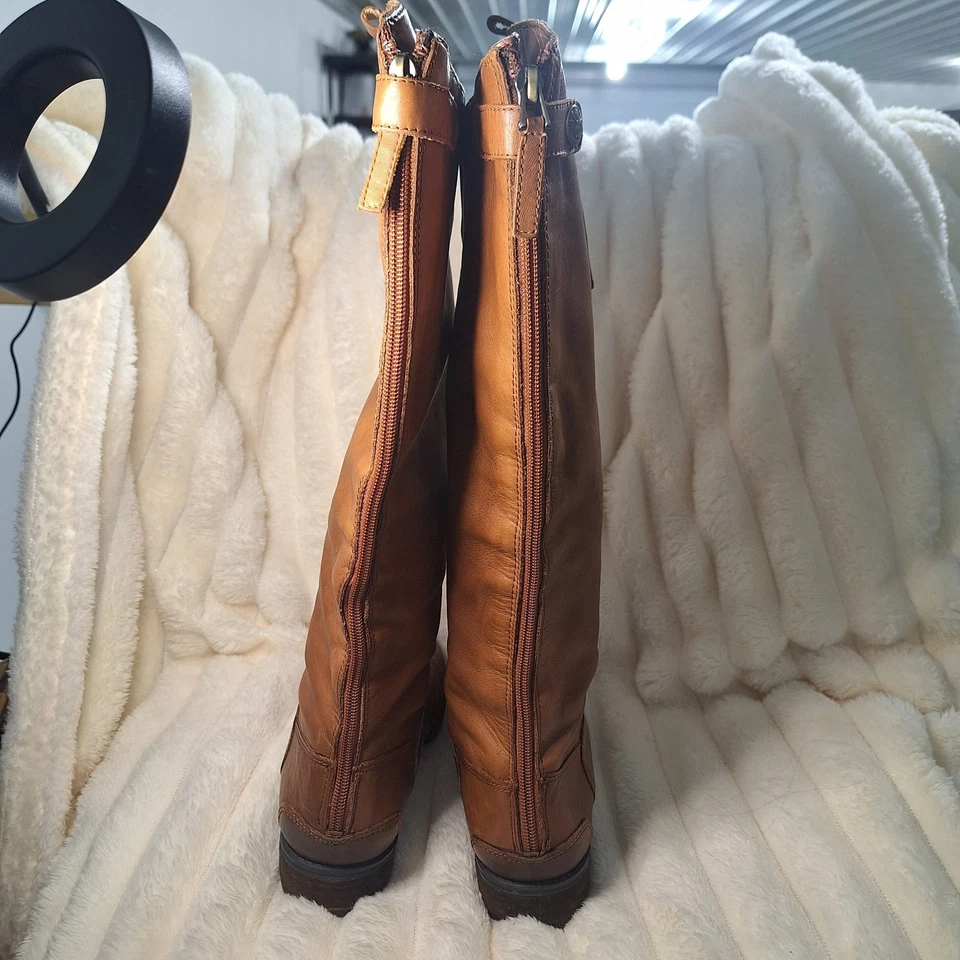 Botas de equitação Sam Edelman Penny couro uísque equestre zíper completo tamanho 8,5M - Imagem 4 de 4