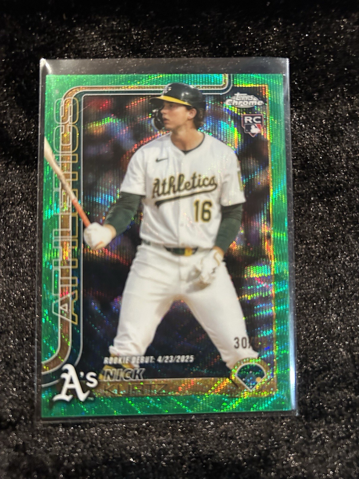 Nick Kurtz 2025 Topps Chrome Update Rookie #USC180 Green Wave Refractor /99
