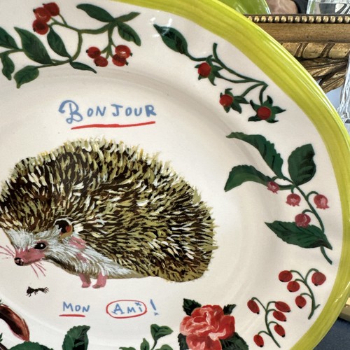 Anthropologie Nathalie Lete Charmante Dinner Plate Collection Hedgehog 10" New - Picture 4 of 6