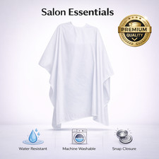 BD Barber Lightweight Crinkle Nylon Hair Cutting/Styling Cape, Water Resistant,