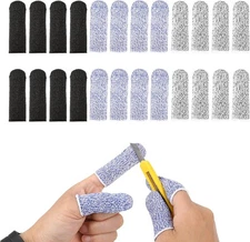 24 Pack Finger Guards for Cutting Food, Reusable Finger Sleeve Protectors Cut Re