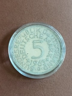 5 DM Silbermünze Silberadler Heiermann 1963 G