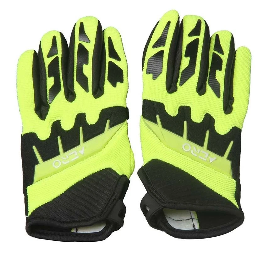 Motocross Handschuhe Motorrad Kinder Moto Cross Downhill Bike MTB AERO gelb - Bild 2 von 4